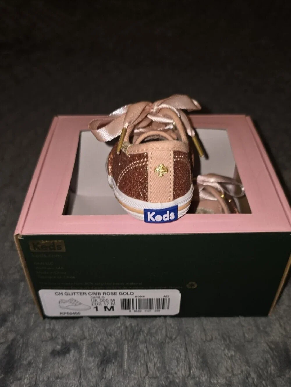 kate spade x Keds Baby Glitter Sneakers Rose Gold